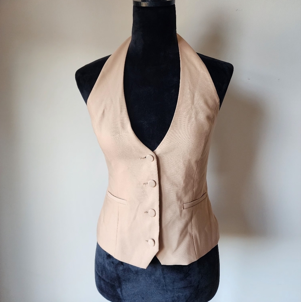 Zara Beige Halter Vest Top